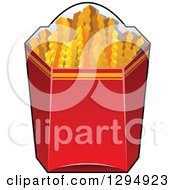 Clipart Of A Box Of Crinkle French Fries Royalty Free Vector Illustration
