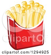 Clipart Of A Cartoon Box Of French Fries Royalty Free Vector Illustration