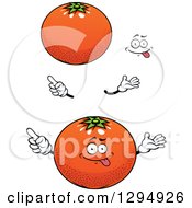 Cartoon Face Hands And Navel Oranges