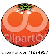 Clipart Of A Cartoon Navel Orange Royalty Free Vector Illustration