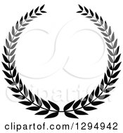 Clipart Of A Black And White Laurel Wreath 2 Royalty Free Vector Illustration