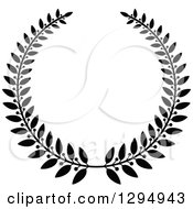 Poster, Art Print Of Black And White Laurel Wreath 3