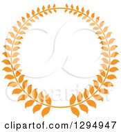 Clipart Of An Orange Laurel Wreath Royalty Free Vector Illustration