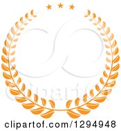 Clipart Of An Orange Laurel Wreath With Stars Royalty Free Vector Illustration