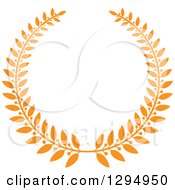 Clipart Of An Orange Laurel Wreath 3 Royalty Free Vector Illustration