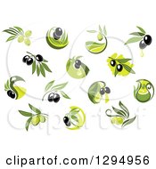 Poster, Art Print Of Black And Green Olive Designs And Oil
