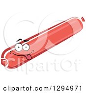 Clipart Of A Happy Sausage Character 4 Royalty Free Vector Illustration