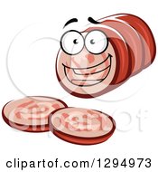 Clipart Of A Happy Meat Character Royalty Free Vector Illustration