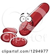 Clipart Of A Happy Sausage Character Royalty Free Vector Illustration