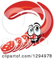 Clipart Of A Happy Sausage Or Pepperoni Character Royalty Free Vector Illustration by Vector Tradition SM