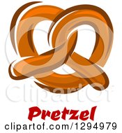 Clipart Of A Soft Pretzel Over Text Royalty Free Vector Illustration