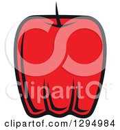 Clipart Of A Red Bell Pepper Royalty Free Vector Illustration