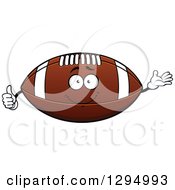 Poster, Art Print Of Cartoon American Football Character Presenting And Giving A Thumb Up