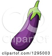Clipart Of A Cartoon Purple Eggplant Royalty Free Vector Illustration