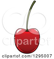 Clipart Of A Cartoon Cherry Royalty Free Vector Illustration