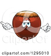 Cartoon Hazelnut Character Pointing