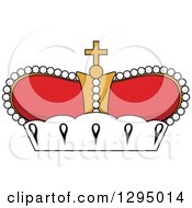 Clipart Of A Cartoon Red And Gold Crown Royalty Free Vector Illustration