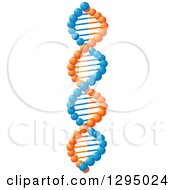 Poster, Art Print Of 3d Blue And Orange Dna Double Helix Cloning Strand