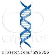 Clipart Of A 3d Blue Ribbon Dna Double Helix Cloning Strand Royalty Free Vector Illustration
