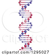 Clipart Of A 3d Purple And Pink Dna Double Helix Cloning Strand Royalty Free Vector Illustration
