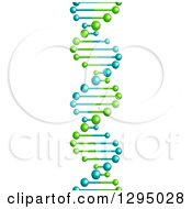 3d Lime Green And Blue Dna Double Helix Cloning Strand