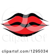 Clipart Of Sketched Black And Red Feminine Lips 5 Royalty Free Vector Illustration by Vector Tradition SM