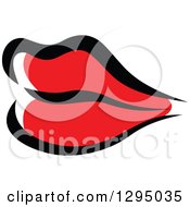 Clipart Of Sketched Black And Red Feminine Lips 6 Royalty Free Vector Illustration by Vector Tradition SM