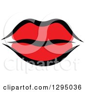 Sketched Black And Red Feminine Lips
