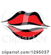 Sketched Black And Red Feminine Lips 7