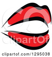 Sketched Black And Red Feminine Lips 8