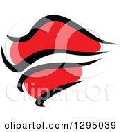 Poster, Art Print Of Sketched Black And Red Feminine Lips 9