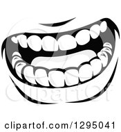Clipart Of A Grayscale Mouth Showing Teeth 5 Royalty Free Vector Illustration