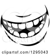 Clipart Of A Grayscale Mouth Showing Teeth 6 Royalty Free Vector Illustration