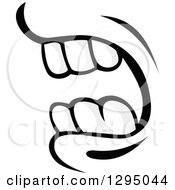 Clipart Of A Grayscale Mouth Showing Teeth 7 Royalty Free Vector Illustration