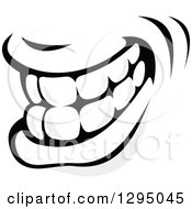 Poster, Art Print Of Grayscale Mouth Showing Teeth 4