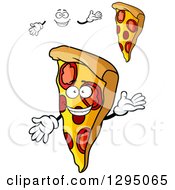 Poster, Art Print Of Clipart Of A  Face And Pizza Slices Royalty Free Vector Illustration
