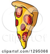 Clipart Of A Cartoon Pizza Slice Royalty Free Vector Illustration