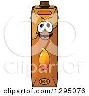 Clipart Of A Happy Mango Juice Carton Royalty Free Vector Illustration