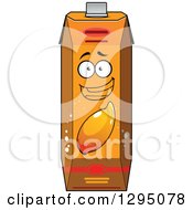 Clipart Of A Happy Mango Juice Carton 2 Royalty Free Vector Illustration