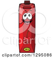 Clipart Of A Happy Cherry Juice Carton 2 Royalty Free Vector Illustration