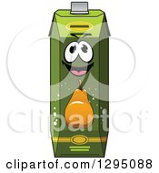 Clipart Of A Happy Pear Juice Carton 2 Royalty Free Vector Illustration