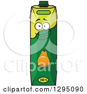 Clipart Of A Happy Pear Juice Carton Royalty Free Vector Illustration