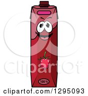 Clipart Of A Happy Raspberry Juice Carton Royalty Free Vector Illustration