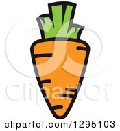Clipart Of A Cartoon Orange Carrot 2 Royalty Free Vector Illustration