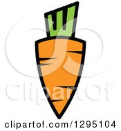 Clipart Of A Cartoon Orange Carrot Royalty Free Vector Illustration