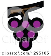 Clipart Of A Cartoon Bunch Of Purple Grapes Royalty Free Vector Illustration