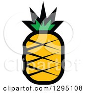 Clipart Of A Cartoon Pineapple Royalty Free Vector Illustration