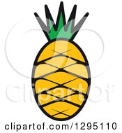 Clipart Of A Cartoon Pineapple 2 Royalty Free Vector Illustration