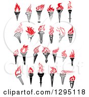 Clipart Of Black Torch With Red Flames 6 Royalty Free Vector Illustration