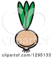 Clipart Of A Cartoon Yellow Onion Royalty Free Vector Illustration